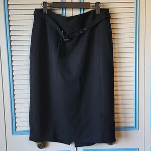 Rafaella Black Pencil Skirt with Matching Belt